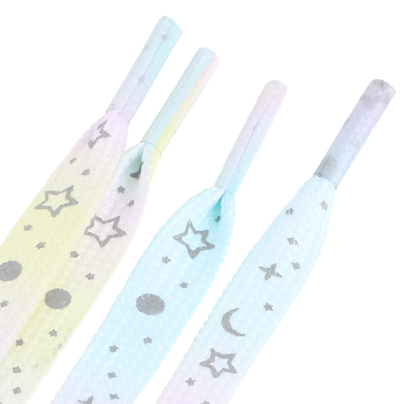 أربطة أحذية جالاكسي العاكسة تضيء أربطة أحذية رياضية مسطحة للرجال والنساء أحذية رياضية متوهجة إكسسوار رياضي