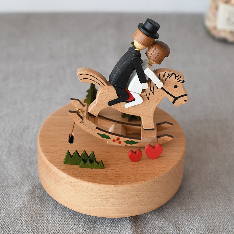 

Hot Sale Romantic Customer Wooden Prince Charming Music Box For Gifts