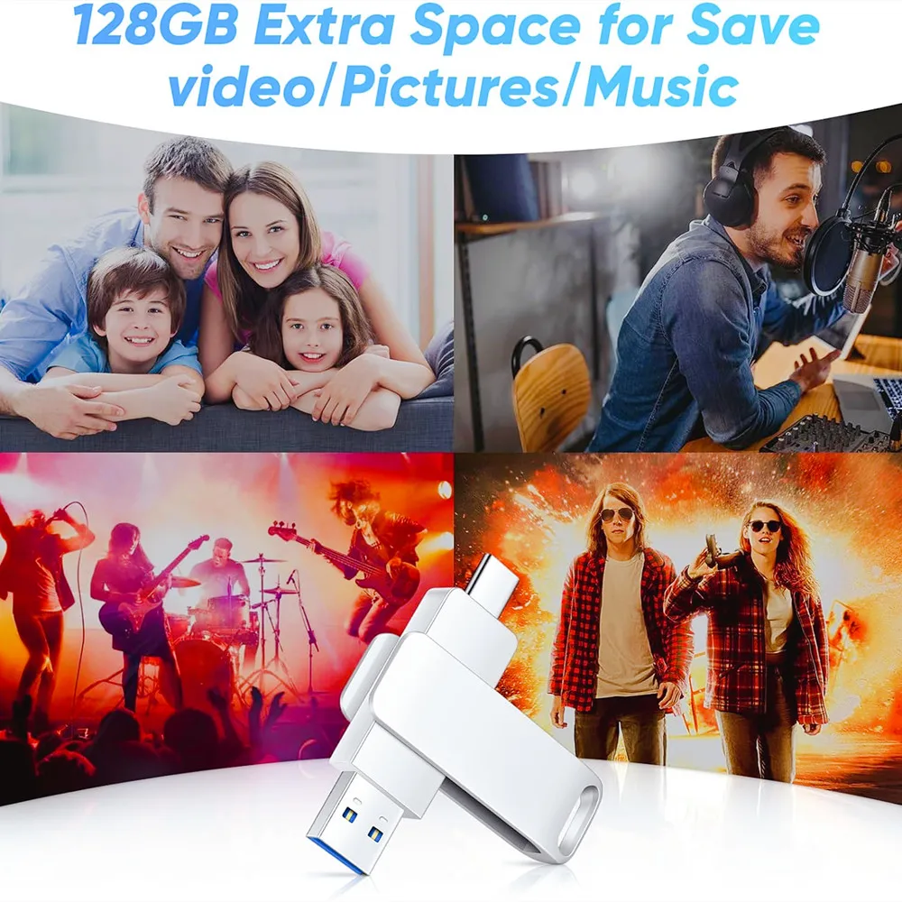 3 IN 1 Type C USB flash drive  64GB 128GB OTG 3.0 Pendrive 32GB 16GB Micro memory Stick type-C 256gb pendrive external storage