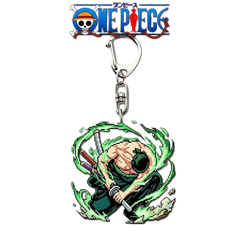 Cartoon One Piece Luffy Zoro Acrylic Keychain Anime Peripheral Cool Trendy Backpack Pendant Car Keychain Decoration Toy view 5