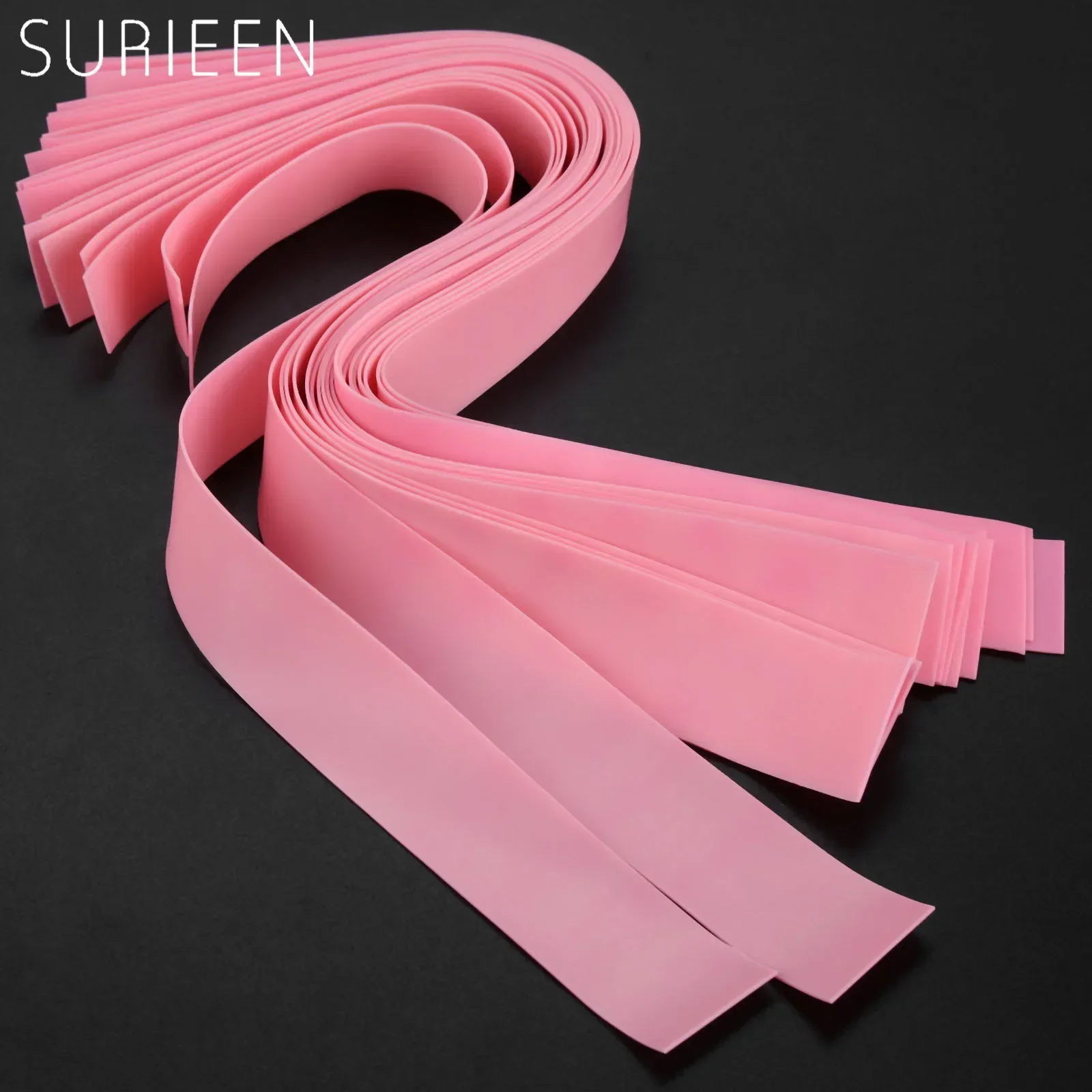 20pcs 0.45mm Thick Natural Latex Slingshots Flat Rubber Bands Strong Elastic Rubber Band Hunting Catapult 20mm/12mm Width Pink