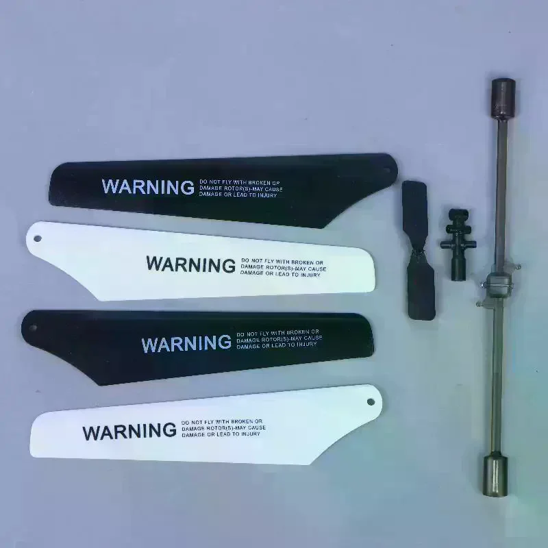 1 Juego de piezas de repuesto RC para SYMA S39: Aspas de hélice, accesorios de hélice principal, hebilla de conexión, barra estabilizadora y aspa de cola para modelo de helicóptero R/C