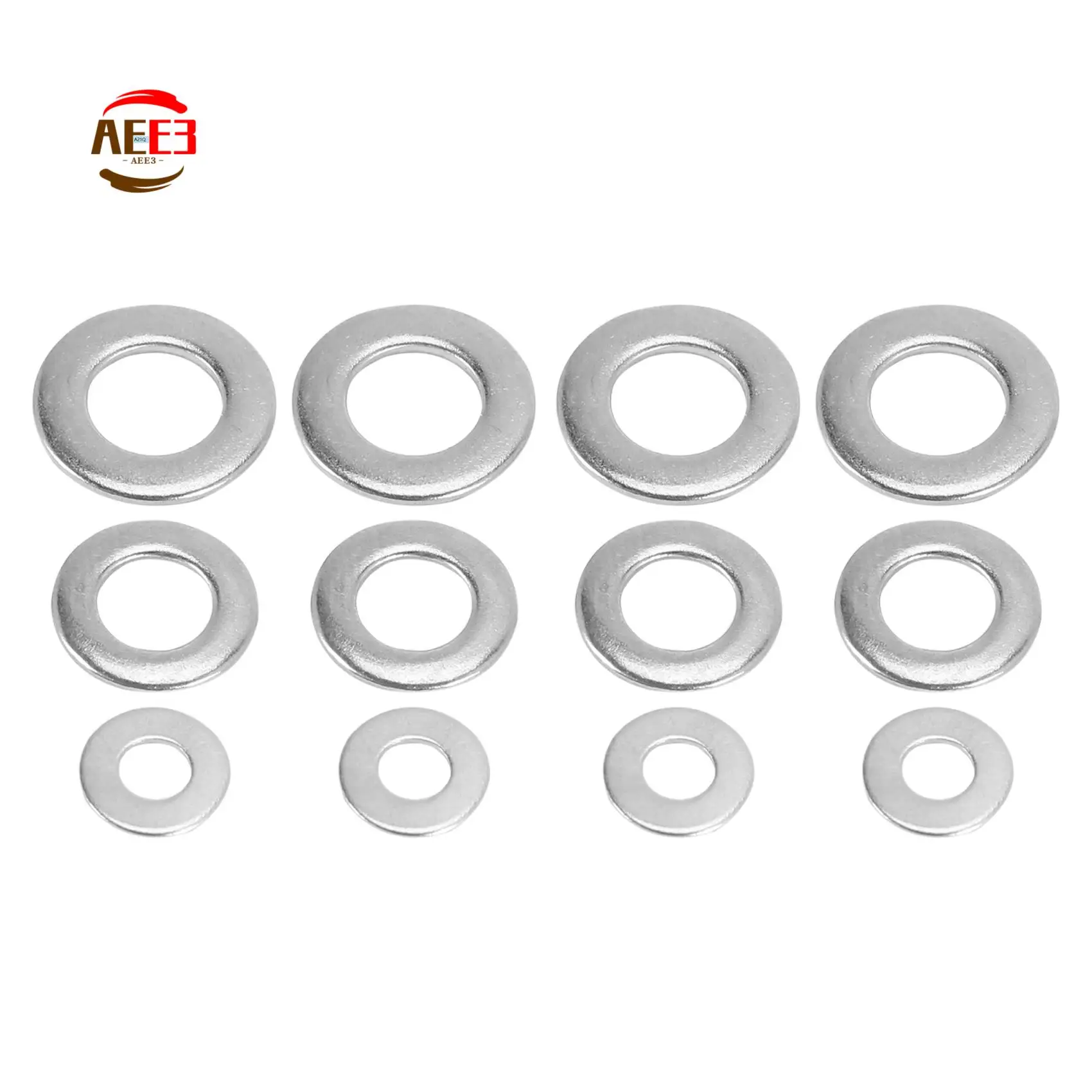 AEE3-Metric Washer Mixed (200 Pack) M3 M4 M5 & M6 Form A Thick Flat Washers Stainless Steel