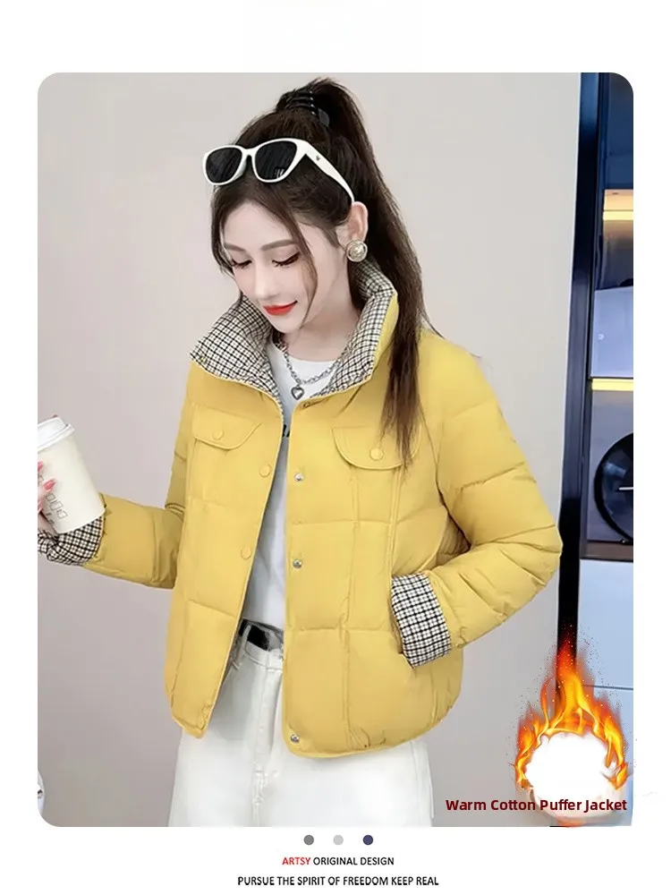 

Warmth plus Ultra Thiened ort Plu Inner down Jaet Korean Sle Loose Fit Women's Cotton Coat Sli Commute Faion