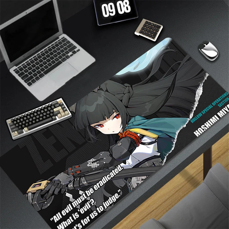 

Mouse Pad Extended Gaming Zenless Zone Zero Hoshimi Miyabi Mousepad With Stitched Edges Desk Mat Non-Slip Base Computer Pad