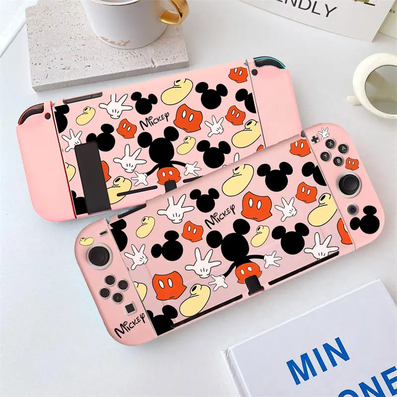 

Soft TPU Silicone Case For Nintendo Switch Oled Game Console Joy Con Controller Shell Cartoon Mouse Protective Cover Accessories