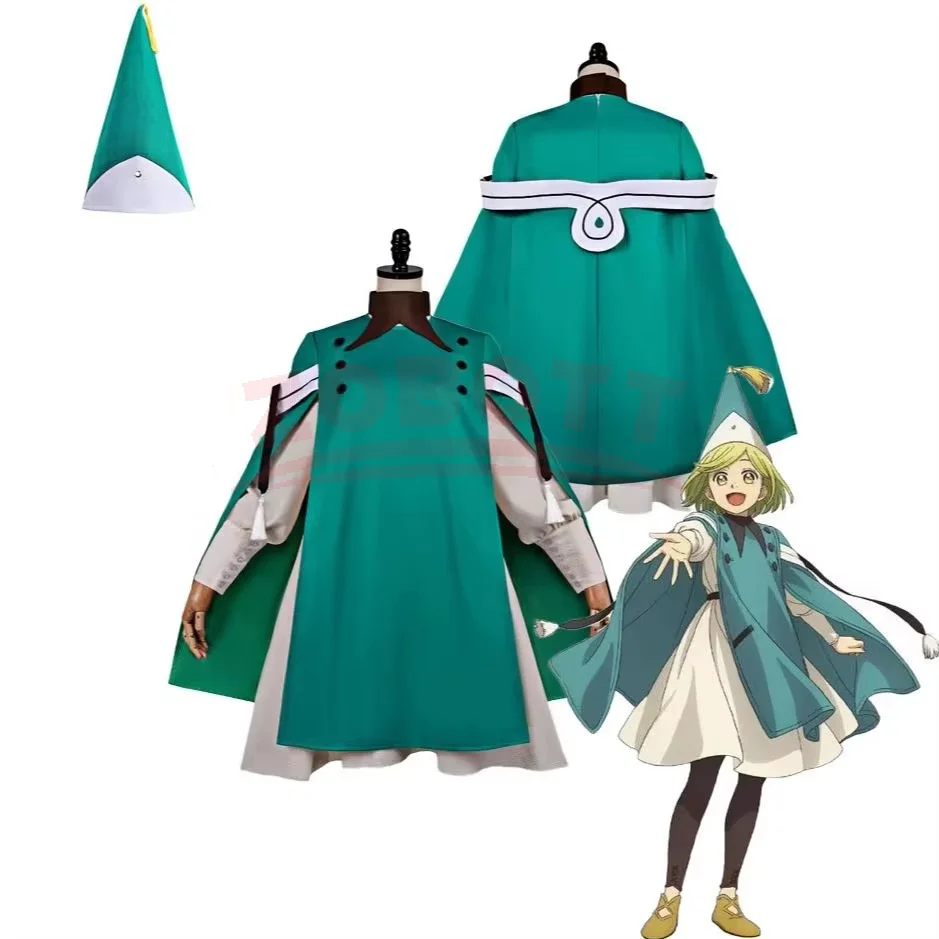 Anime Hexenhut Atelier Cosplay Kostüm Coco Tetia Riche Outfit Perücke Rollenspiel Kleid Magischer Hut Werkstattanzug Partykleidung Komplettset