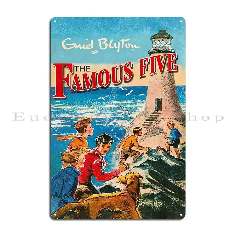 The Famous Five by Enid Blyton Five on a Treasure Island Lighthouse Goonies Never Say Die Metal Cave Wall Decor Tin Sign Poster