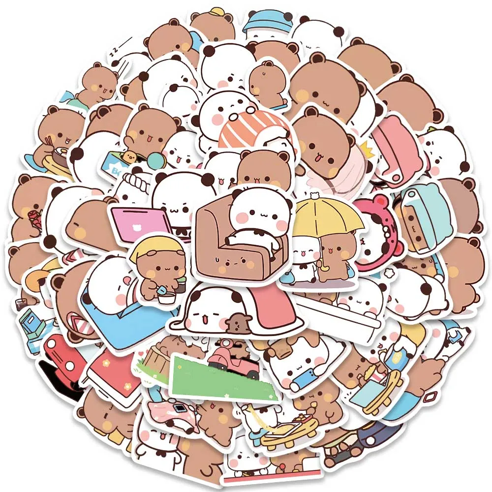 

50pcs DIY Waterproof Graffiti Funny Cute Cartoon Animals Bears Stickers For Laptop Water Bottle Luggage Notebook Vinyl Decals