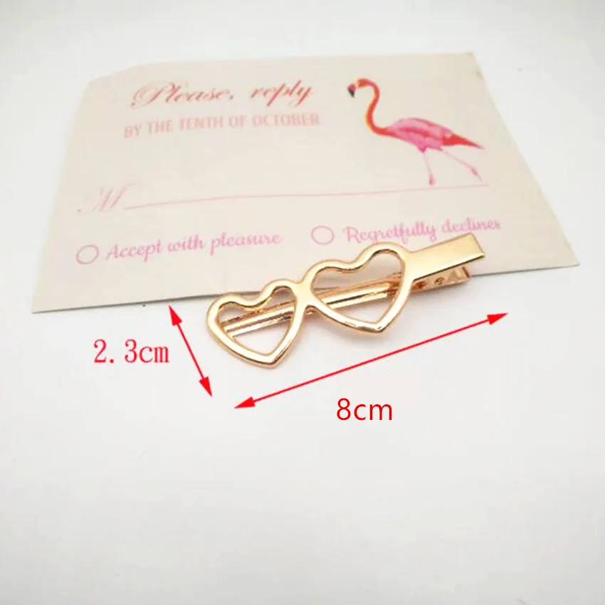 100 Stück Kaninchenkrone Wassertropfen Gold Metall Haarspange Legierung Herz Alligator Haarnadel Haarspangen für DIY Kopfbedeckung Haarschmuck – Detail 20