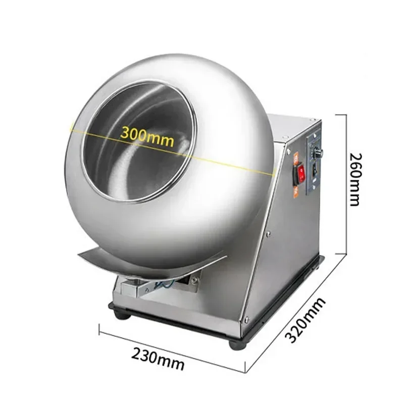 

Sugar Coating Pan / Candy Polishing Machine 220V Film Coating Roasting Panning Machines Stainless Steel Electric Chocolate Coate