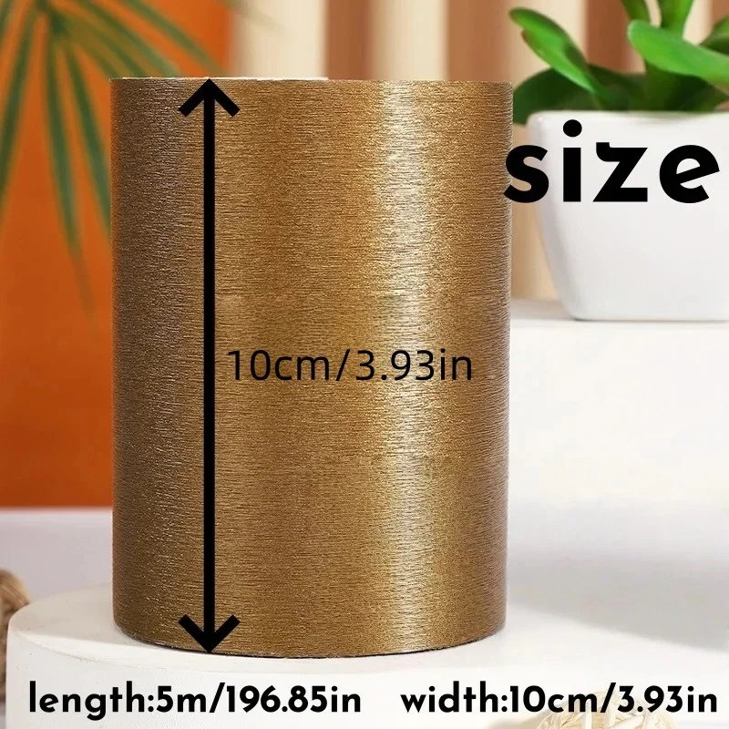 1PC 10cmx5m Brushed Imitation Metal Stickers Self-Adhesive Baseboard Wall Borders Door Frame Window Frame Decoration Stainles