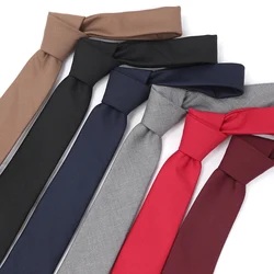 Men's Tie Cotton Black Solid Necktie Narrow Collar Slim Ties Wedding Business Casaual Party Suit Shirt Gift For Men Accessory