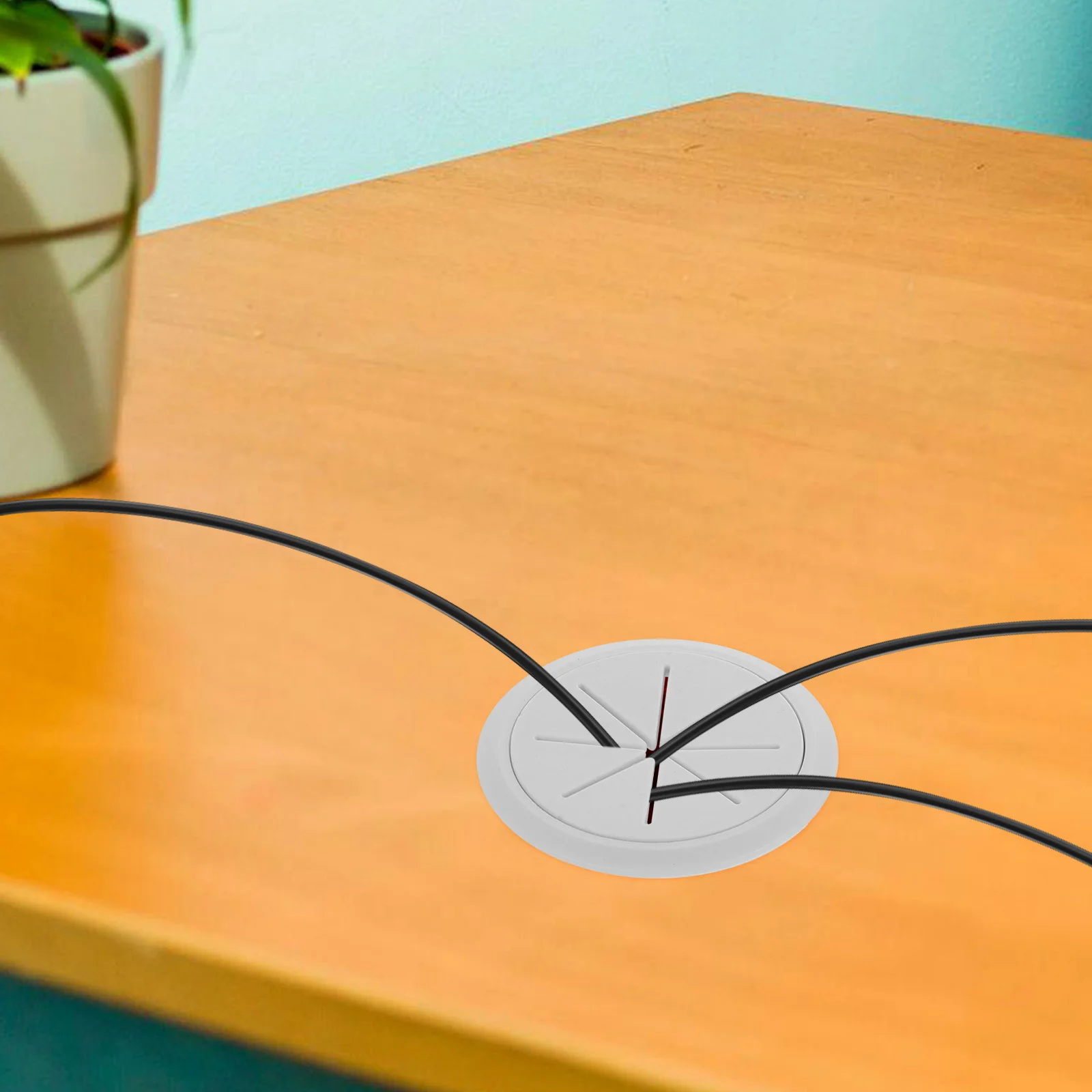 

4Pcs Cable Hole Cover Round Desk Grommet 60mm Wire Organizer Abs Plastic Desktop Cord Manager Study Office Computer Table