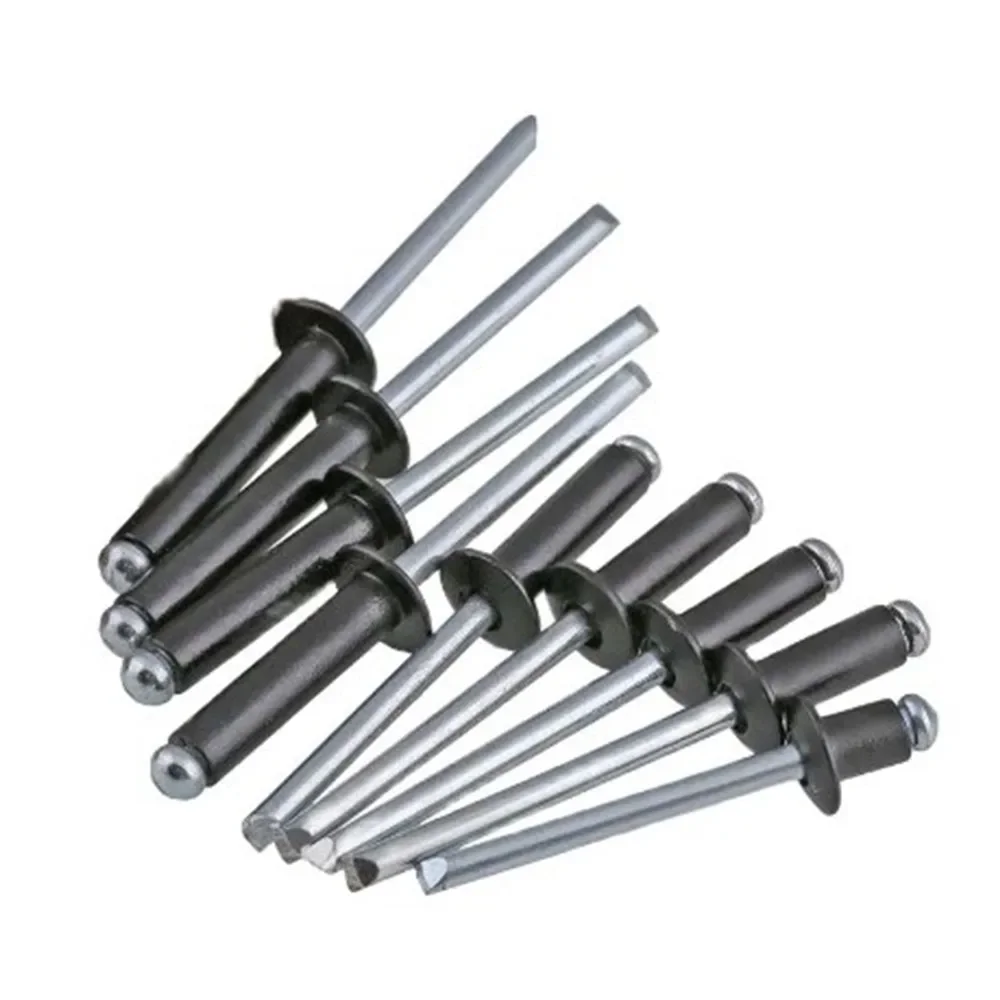 120PCS Black Aluminum Core Pull Rivets M2.4 M3.2 M4 Sizes for Decoration and Fastening