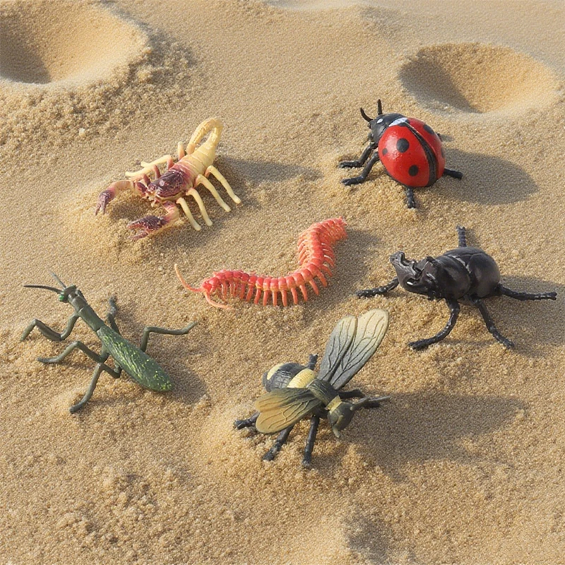 Oenux Insekt Tiere Modell Set Schmetterling Libelle Biene Käfer Spinne Skorpion Mantis Zikade Eidechse Garten Miniatur Kind Spielzeug Geschenk – Detail 21