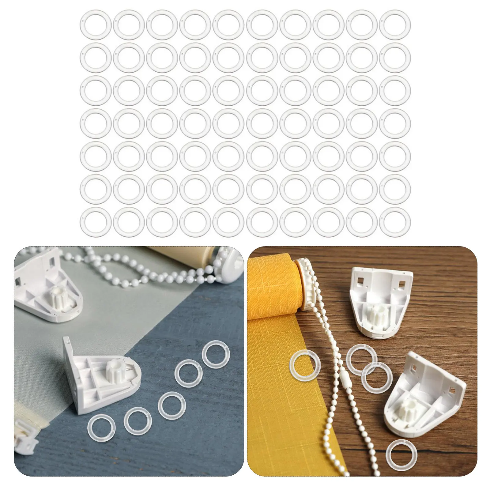 100Pcs High-Durability Plastic Curtain Rings Perforated Hanging Rings Compatible with Most Curtains Easy-Use Curtain Ring