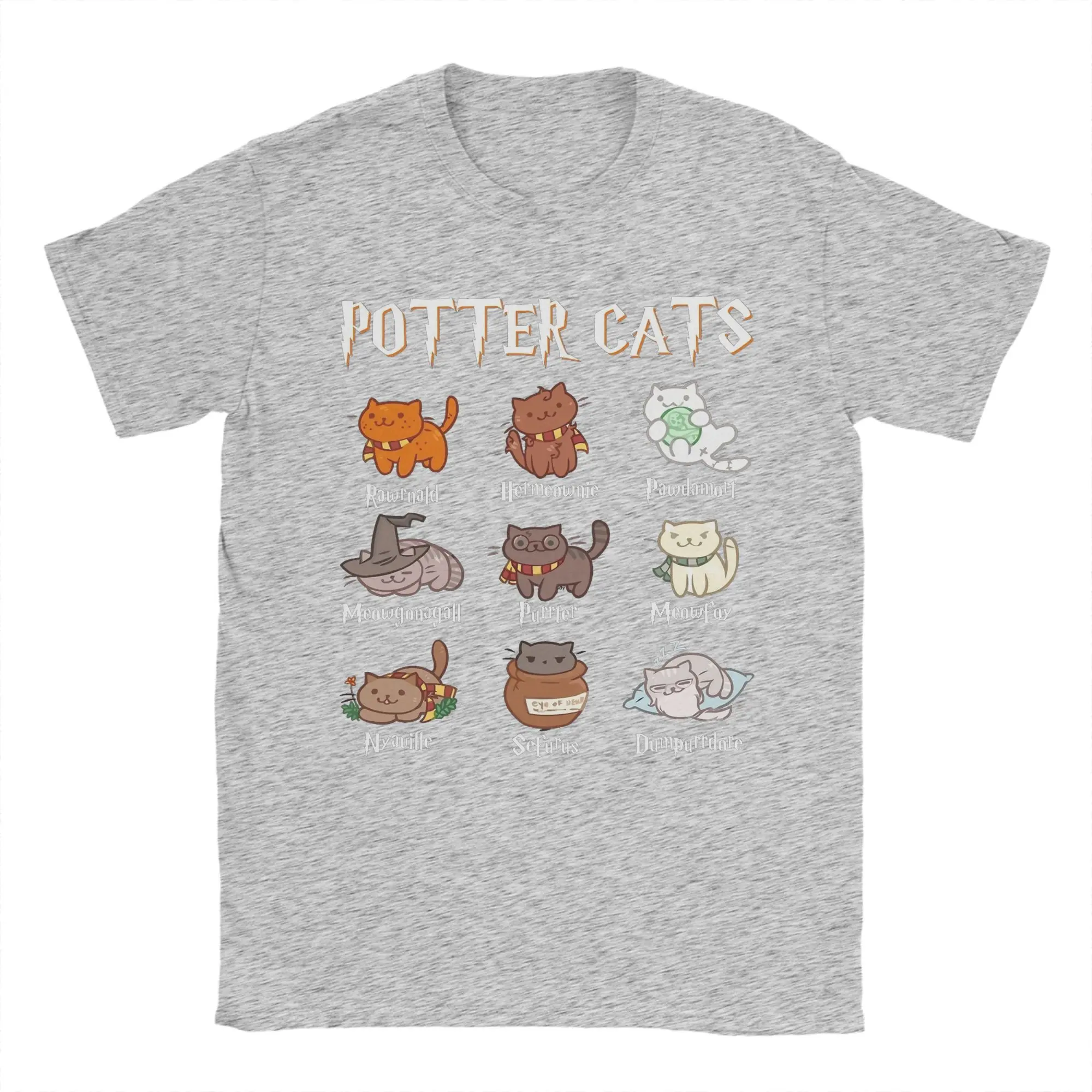 الرجال بوتر القطط هاريز فيلم P-Potters ماجيك وورلد تي شيرت الملابس القطنية قصيرة الأكمام جولة الرقبة تي شيرت تي شيرت