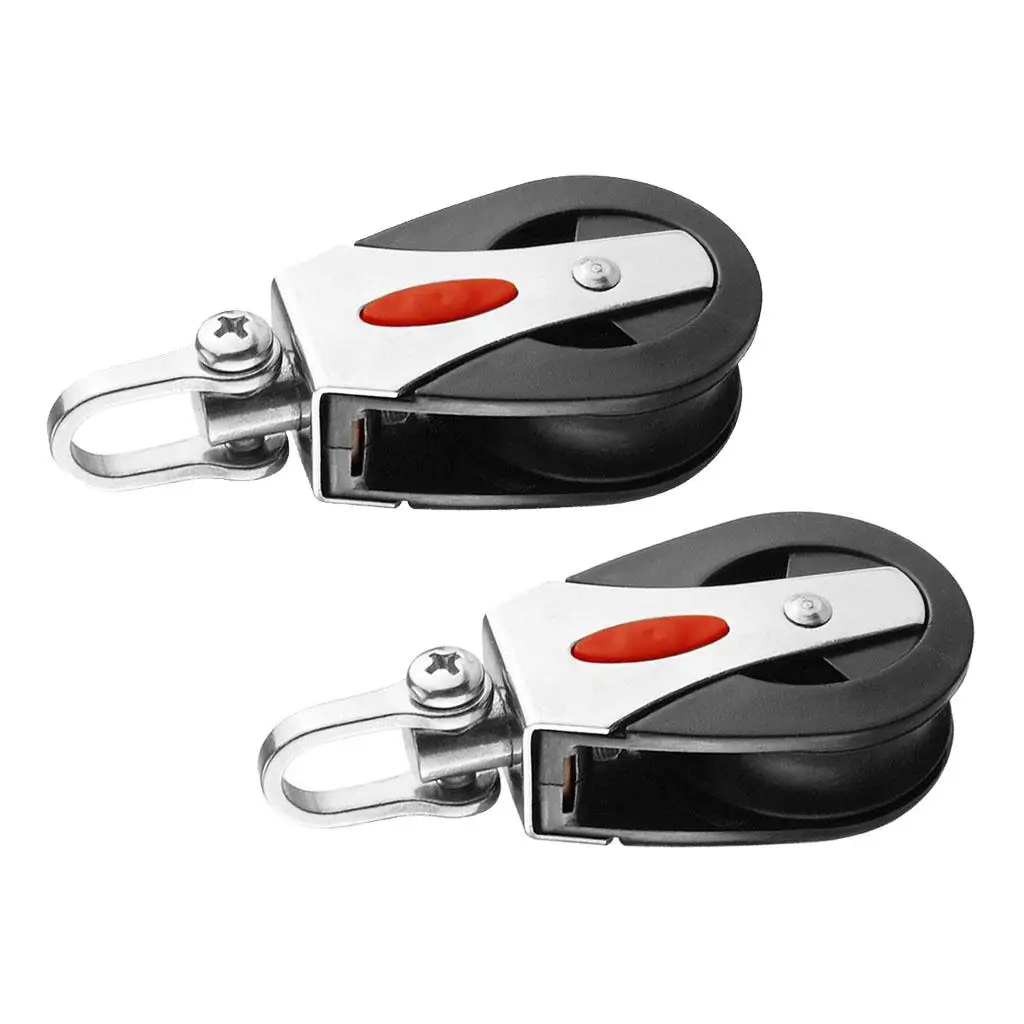 

2 Pack of Sailing Boat Kayak Pulley Block Single Wheel Swivel Lifting Rope