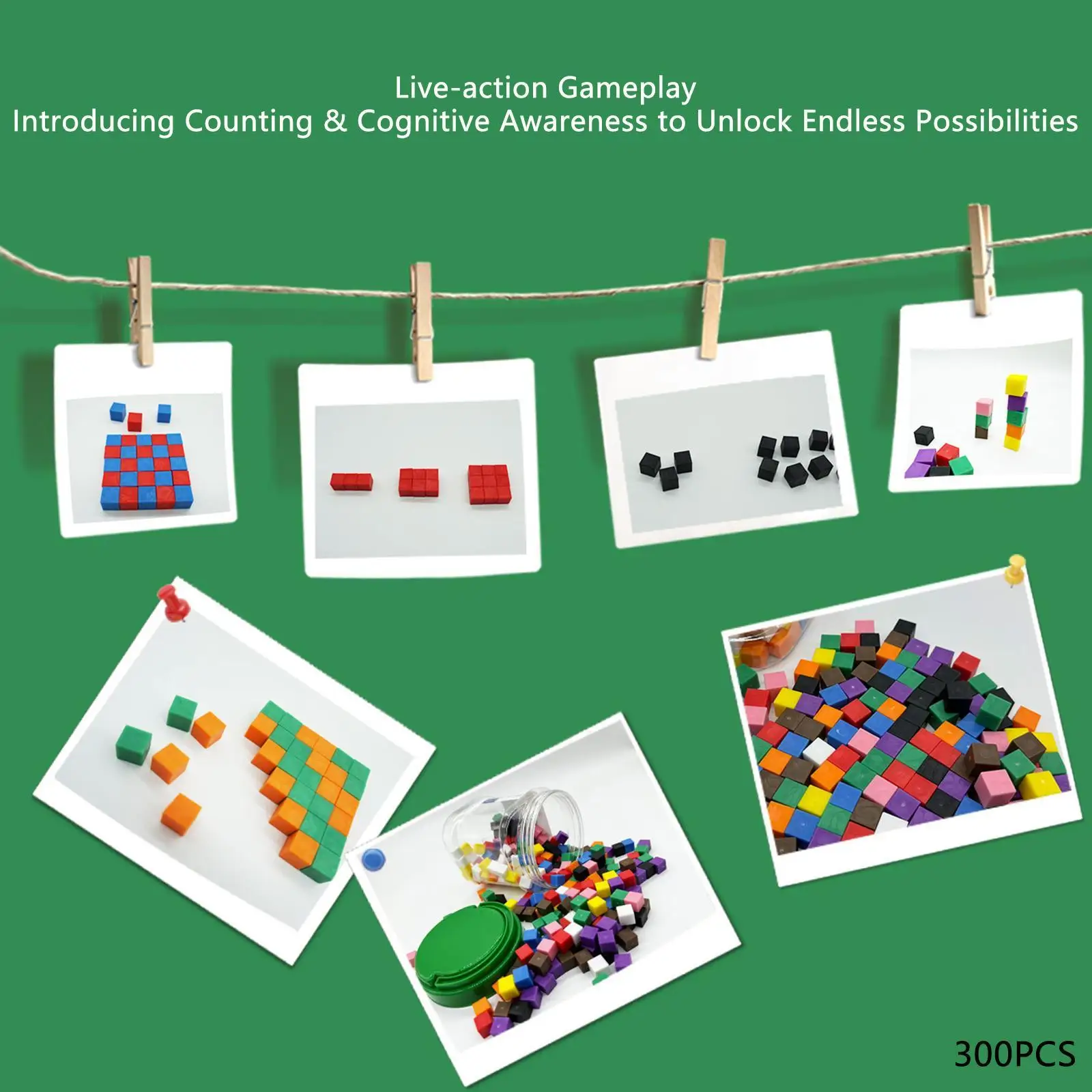 

300x Centimeter Cubes 10 Colors Sorting Toys for Family Preschool Homeschool