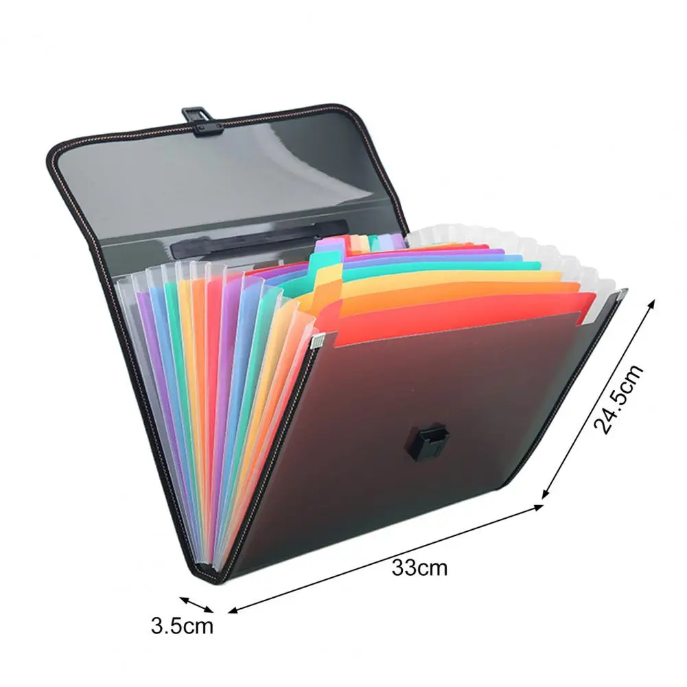 A4 memperluas File Folder File Organizer 13 kantong gesper menangani ujian kertas dokumen File Organizer tas perlengkapan sekolah