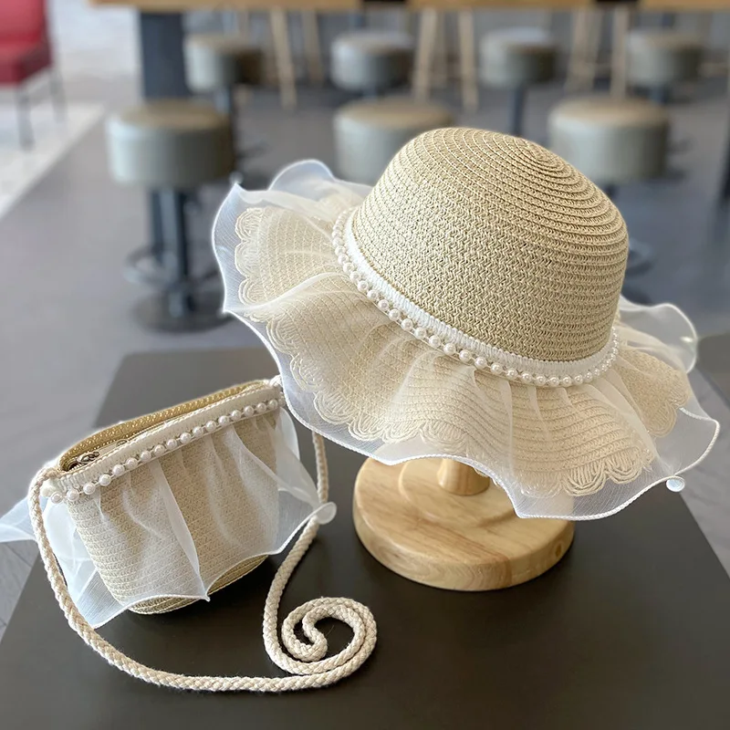 

Kids Girls Summer Sun Hat Straw Hat Bag Fashion Children Sunscreen For Girls Cool Hat Handbag