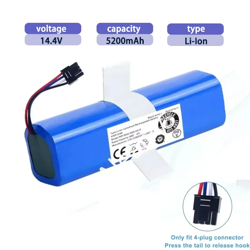 ‌14.4V Li-ion Replacement Battery Protection for Eufy RoboVac L70 Hybrid S9 X90/X95, INR18650M26-4S2P Robot Vacuum Accessories