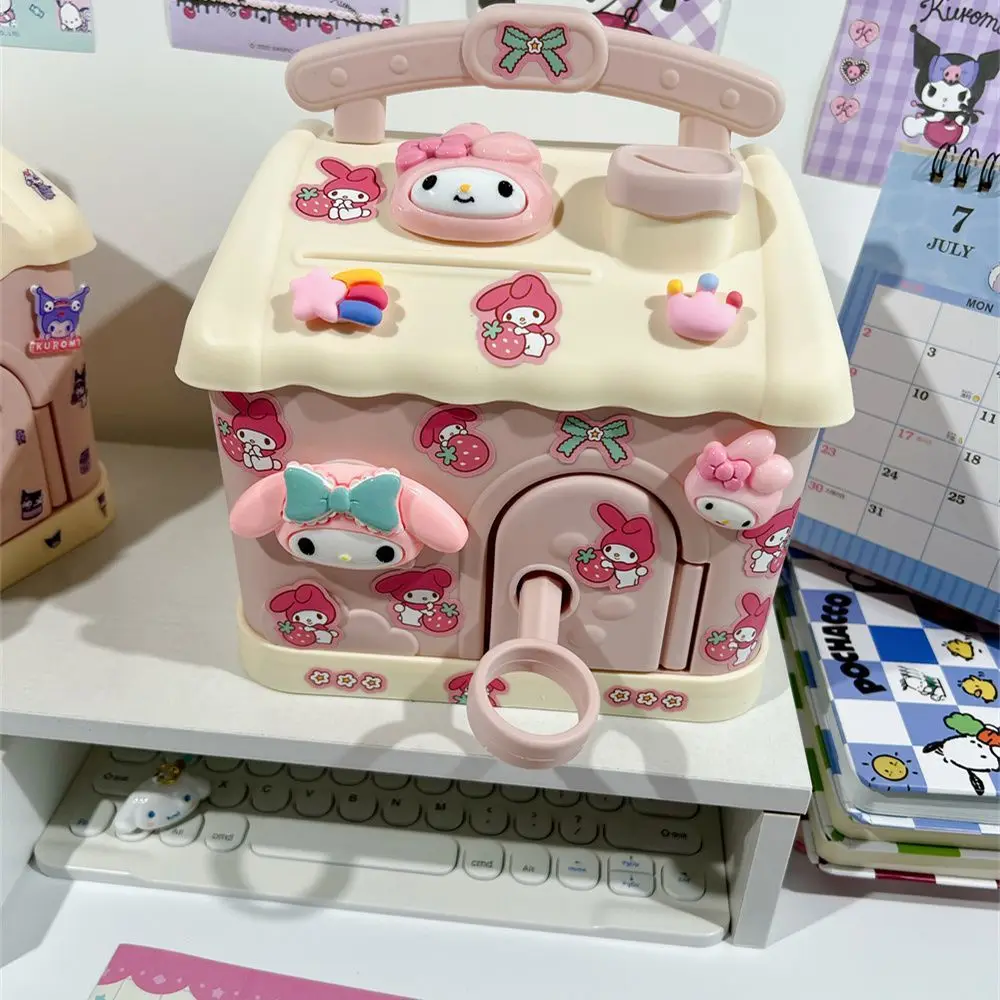 New Kawaii Cute Sanrio Mymelody Kuromi Cinnamoroll Pochacco Piggy Bank Children\'s Change Jar Storage Cute Girl Birthday Gift