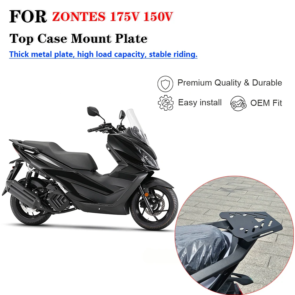 Motorcycle Modified Rear Luggage Rack Tail Box Mounting Adapter Plate Trunk Bracket For ZONTES 175V 150V Scooter Storage Accesso