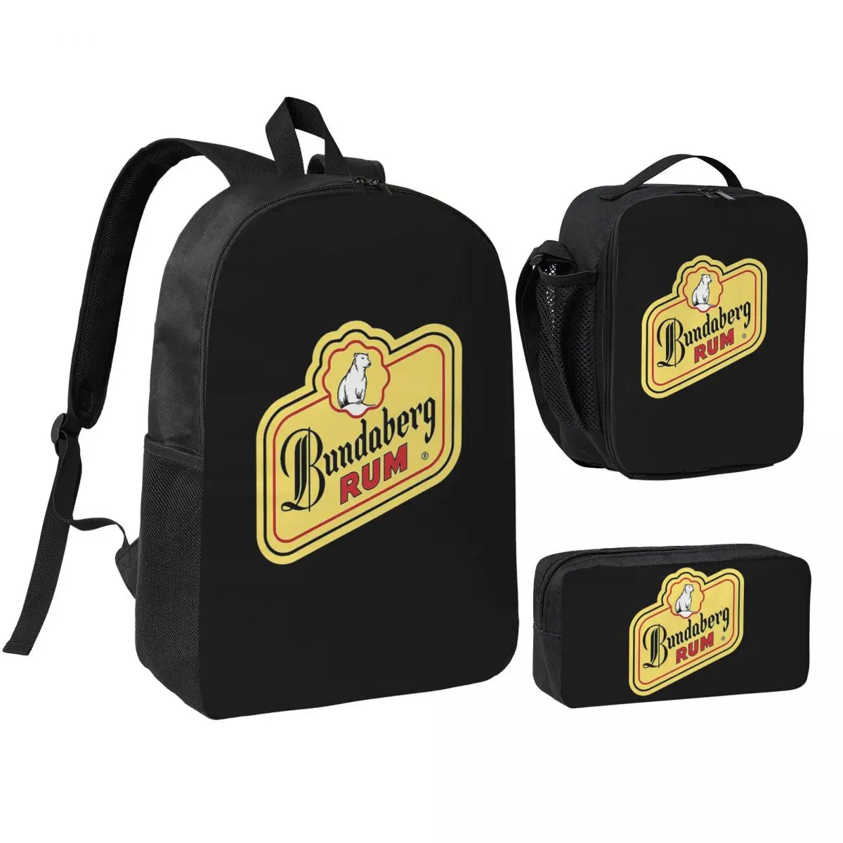 

Bundaberg Rum Backpack Boys Girls BookBag School Bag Shoulder Bags 3ps Insulated Lunch Bag Pencil Case