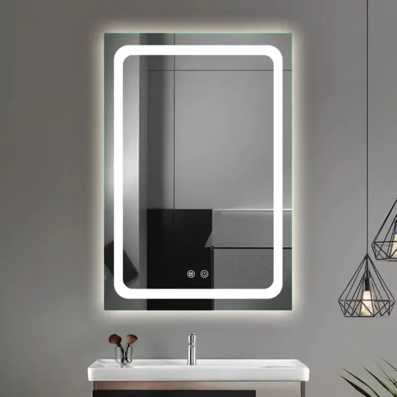 for Touch Screen LED Makeup Mirror with Lights  Bathroom Vanity Smart Illuminated Cosmetic Mirror Anti Fog Wall Mounted