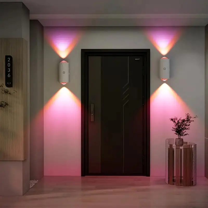 Rechargeable LED Night Light with Motion Sensor, RGB Dimmable Wall Lamp, Charging,  Indoor Ambient Lighting for Entryway, Closet