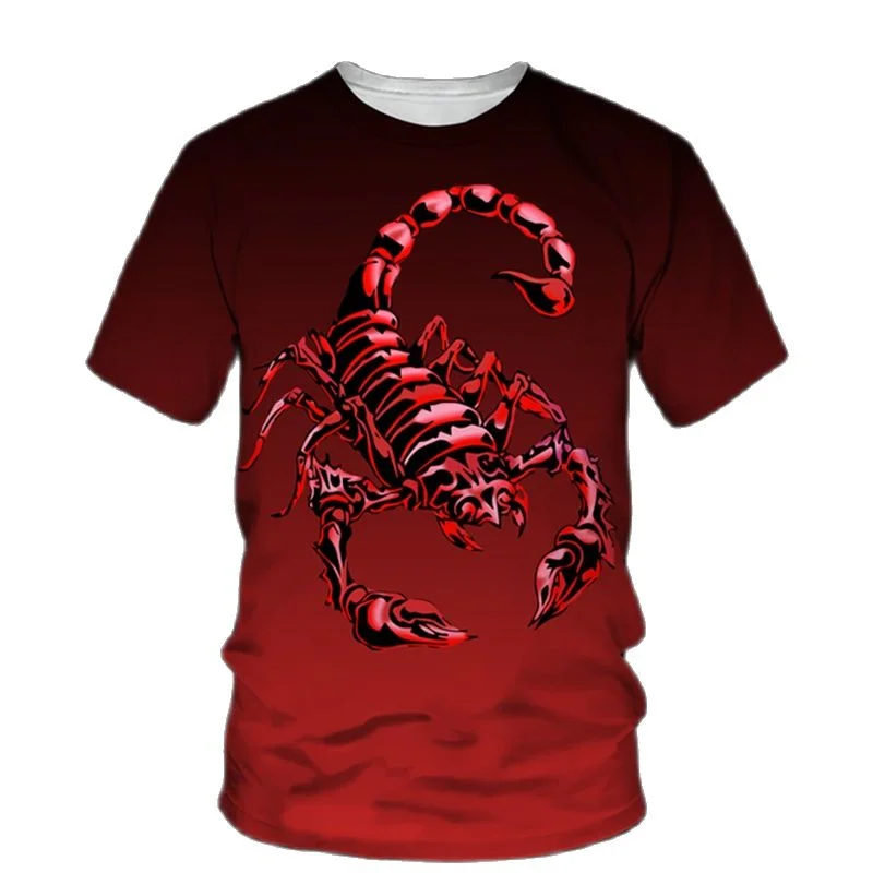 3D Printed Scorpion T-Shirt For Men Funny Insect Pattern Tees Summer Casual Short Sleeves Round Neck Tops Sport Loose T Shirts