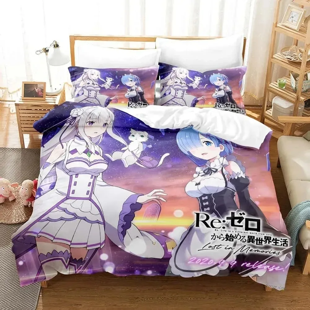 ReZERO -Starting Life in Another World Bedding Set Single Twin Full Queen King Size Bed Set Adult Bedroom Duvet cover Sets