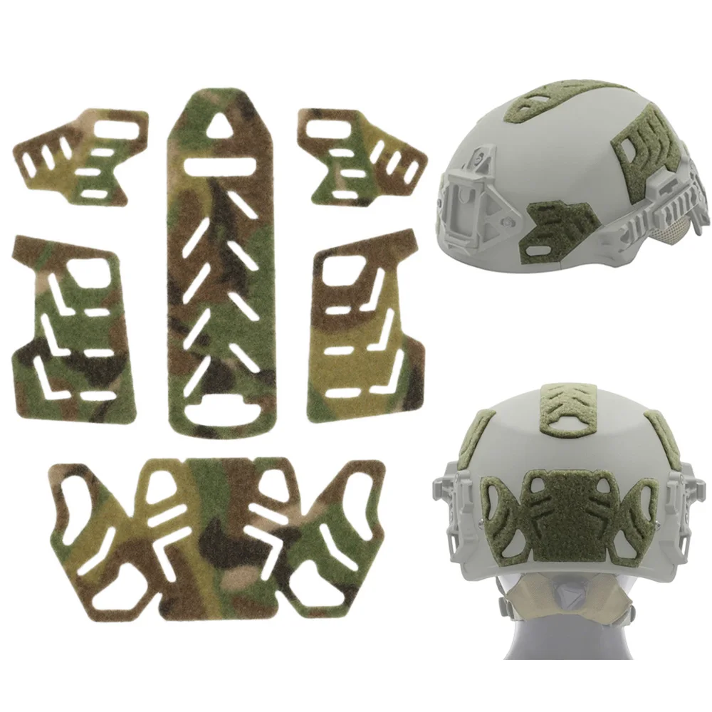 6pcs/Set Skeleton Style Tactical WENDY Helmet Magic Sticker Helmet Patches Hook Loop Fastener Sticky Wendy Helmet Accessories