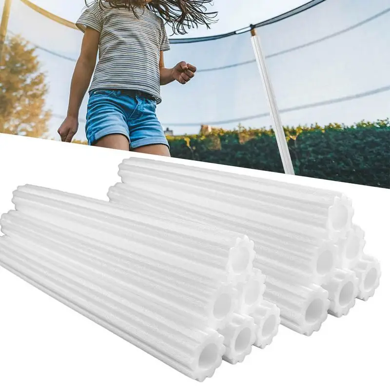 6/12 Pcs White Foam Padding Trampoline Pole Foam Sleeves, Trampoline Poles Cover Padding 40cm Foam Tubing Protective