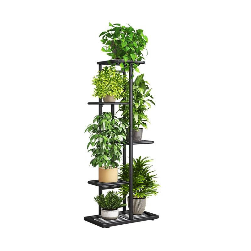 Wholesale 5 Layers Metal Flower Pots Display Racks Flower Shelf Balcony Flower Pot Stand For Living Room Garden