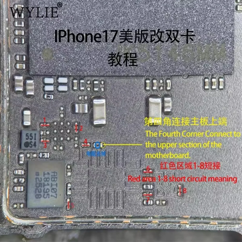 Wylie Built-in MEP Integrated Card Slot Finished Flex Cable for iPhone 14 15 16 17 Pro MAX US Version Dual Physical SIM+eSIM