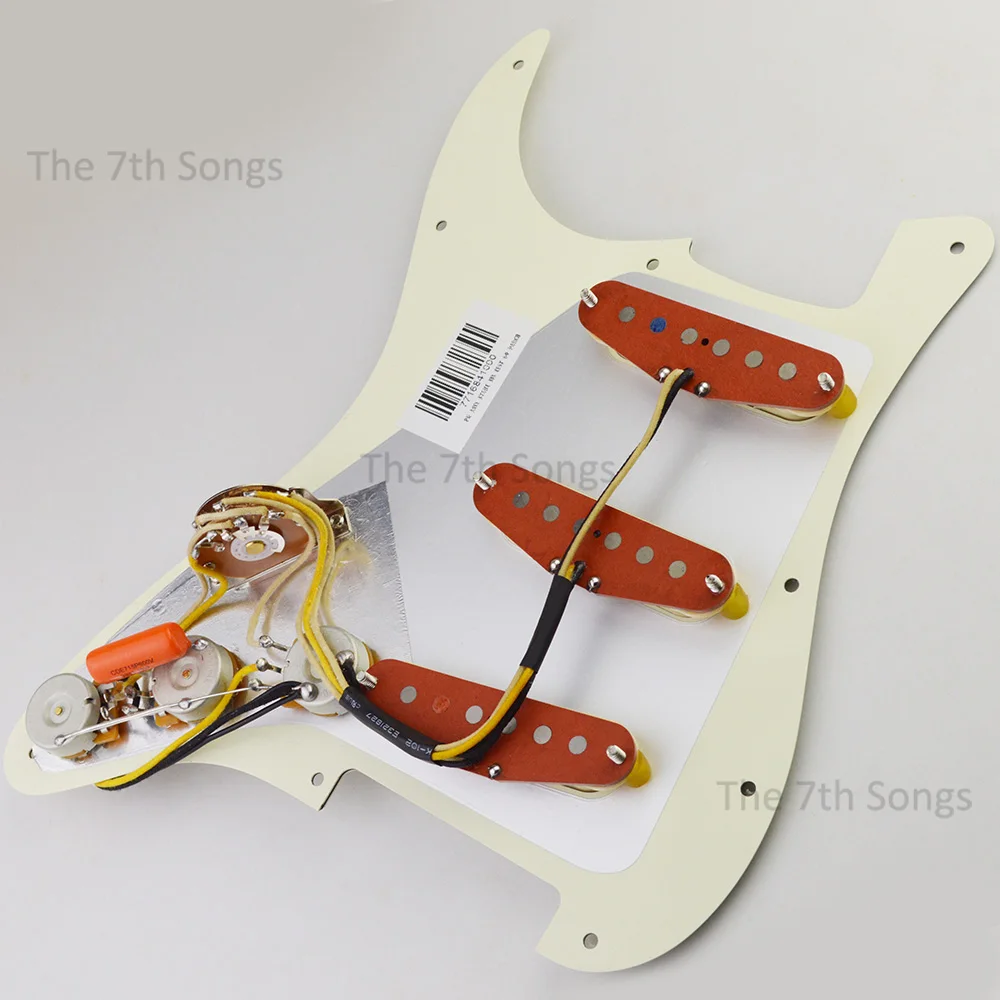 Vintage 50s Voiced Alnico 5 Deguass / 60s Voiced Alnico 2 ST Guitar Loaded Pickguard SSS Electric Pickup Guitar Wiring Pre-wired