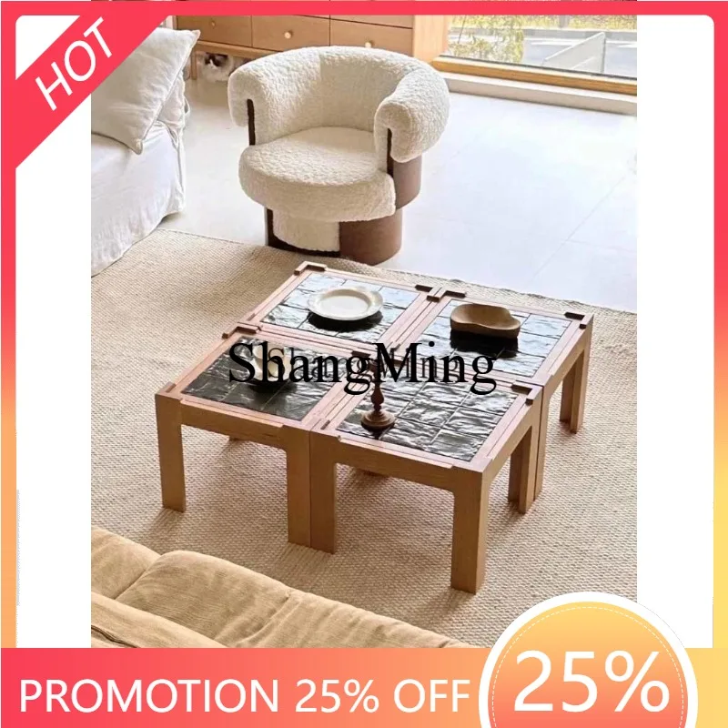 

CL medieval pearl glaze coffee table ocean board edge table cafe small square table