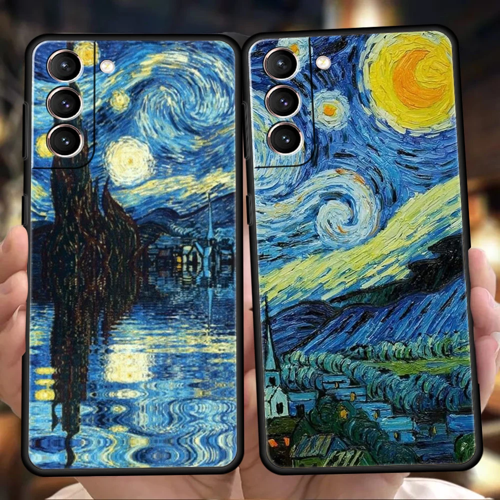 Van Gogh Art Starry Night Aesthetics Case for Samsung Galaxy S24 S23 S22 S20 S21 FE Ultra S24 S23 S10 S10E S9 Plus Phone Cover