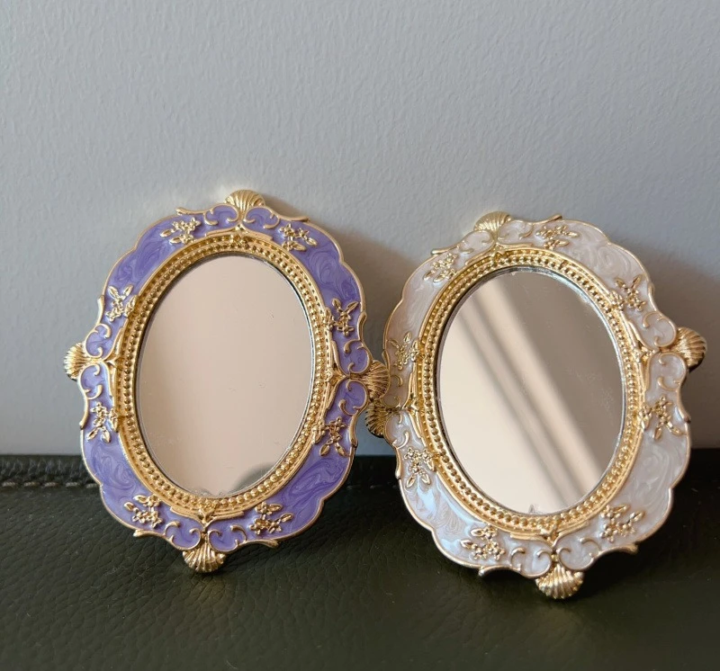 

Retro Gold Relief Decorative Mirror Portable Home Ethnic Style Decoration Grand Palace Style Mirror