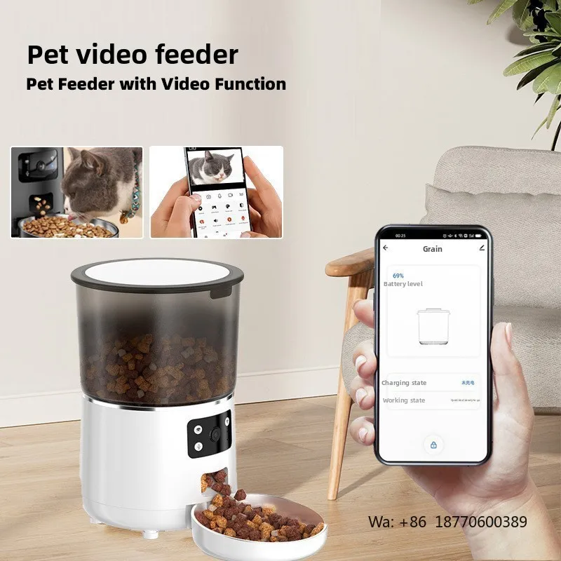 Automatic Cat Feeder HD Camera Night Vision Graffiti Remote Video 5G WiFi Smart Pet for Dogs/Cats PFF040