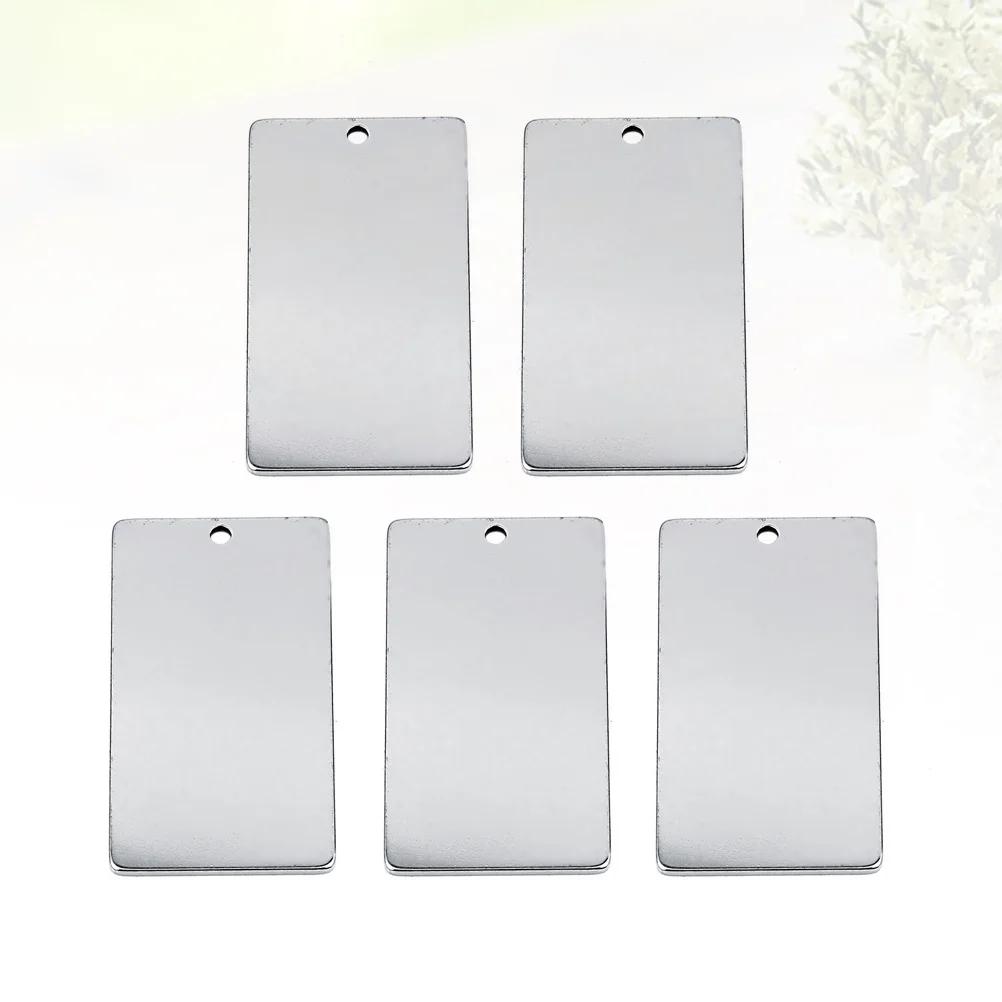 

10Pcs Stainless Steel Pendant Charms Simple Rectangular Smooth Surface for DIY Necklace Bracelet Jewelry Making Accessories