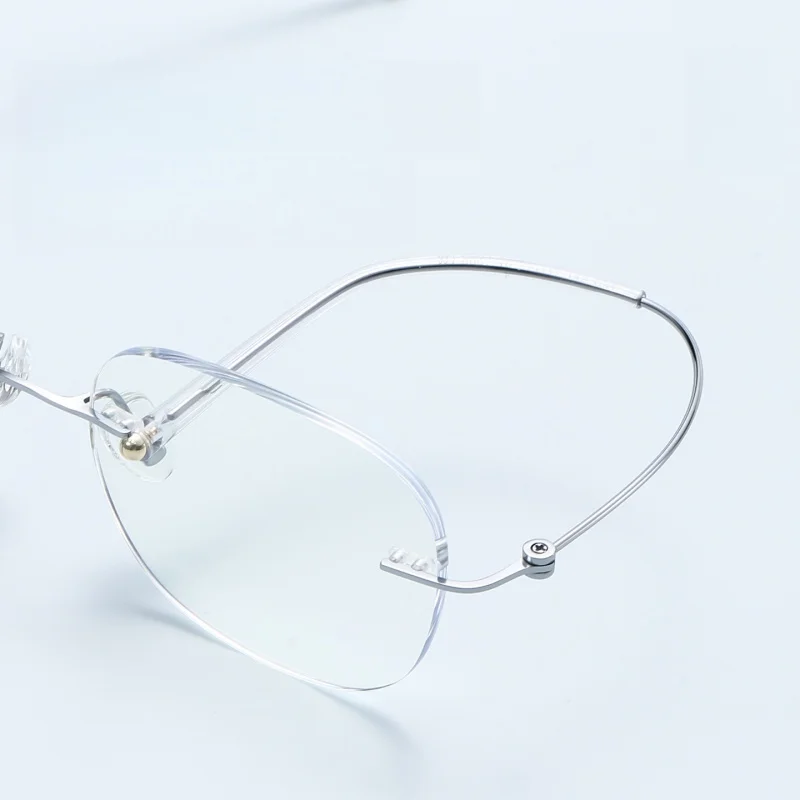 DIEDIESEE جديد إطار نظارات بدون إطار من التيتانيوم الخالص خفيف للغاية للرجال والنساء إطار نظارات طبية بصرية WT0007-40 #3