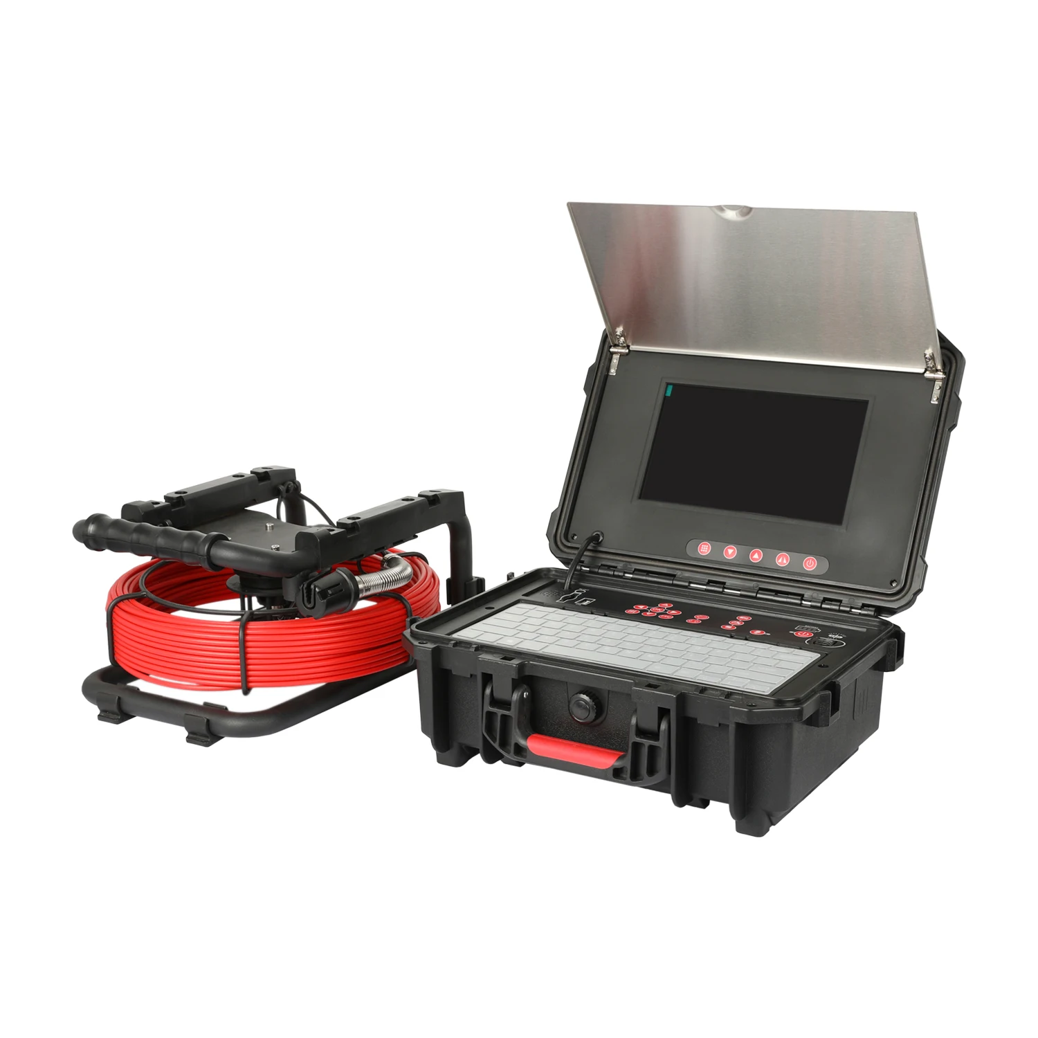 Venta caliente portátil 13,3 pulgadas HD CCTV Video Digital alcantarillado Mini cámara IP con acero inoxidable para limpieza y inspección de drenaje