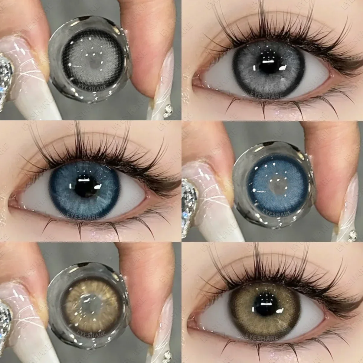 EYESHARE New Colored Contacts Lenses for Eyes Blue Contact Lenses Brown Eyes Contact Lenses Yearly Gray EyeContact Lens 14.2mm