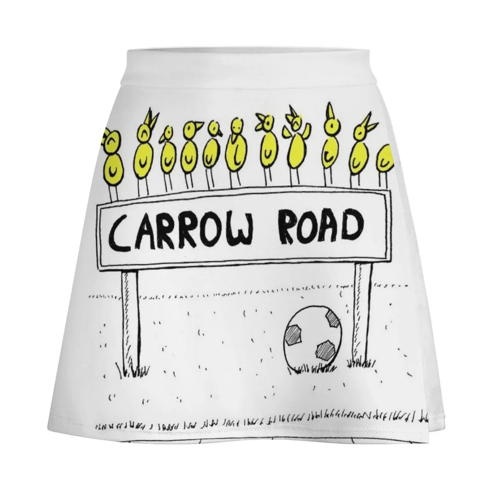 Carrow Road - Canary Cartoon (inspired by Norwich City FC) Mini Skirt cute skirt Female dress japanese style