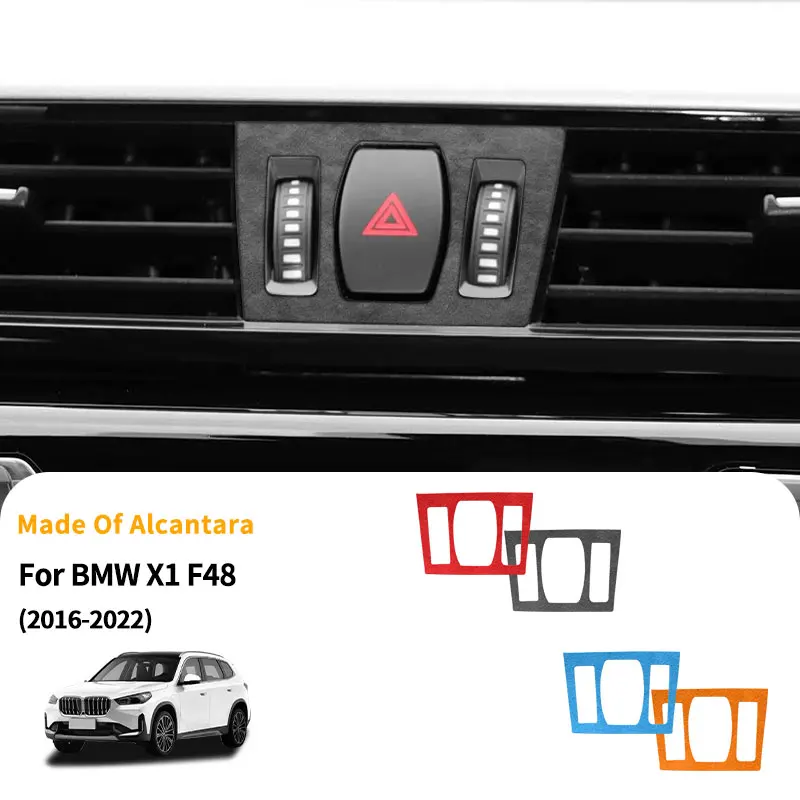 

For BMW X1 F48 (2016-2022) Center Console Warning Light Button Trim Sticker Car Interior Tuning Accessories Made of Alcantara