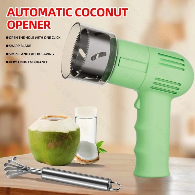 Portable Electric Coconut Opening Machine Stainless Steel Coconut Punching Tool Automatic Sheller